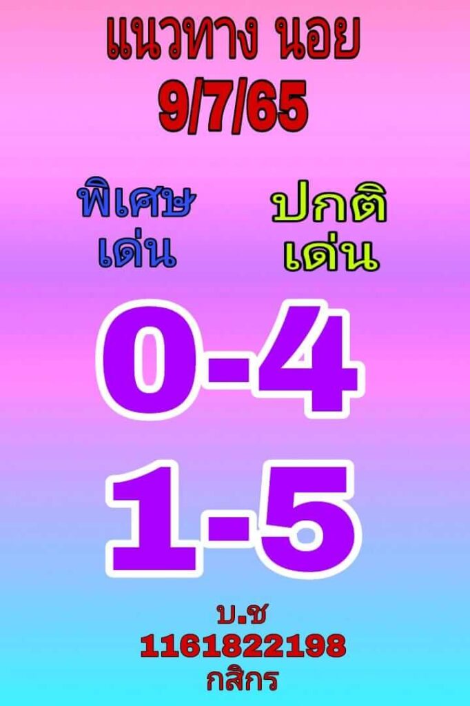 แนวทางหวยฮานอย 9/7/65 ชุดที่ 10