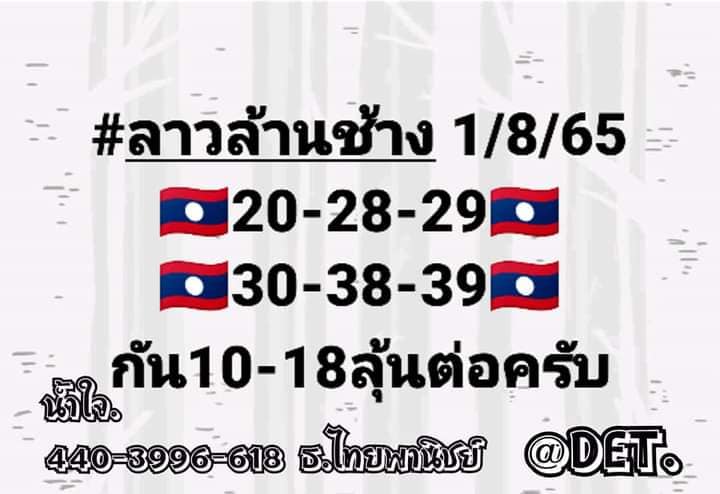 แนวทางหวยลาว 1/8/65 ชุดที่ 2