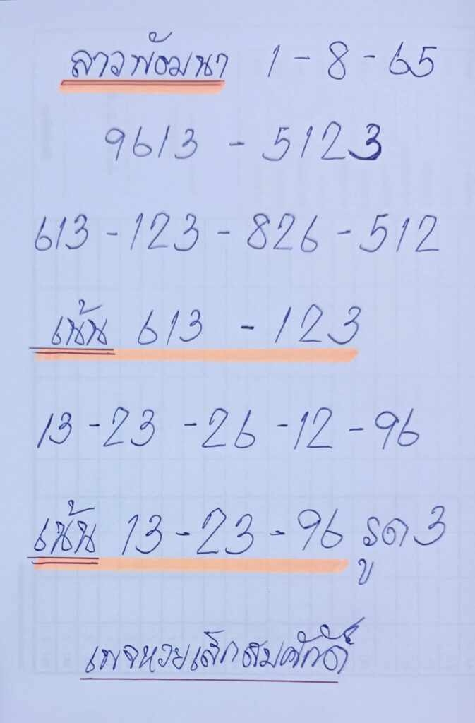 แนวทางหวยลาว 1/8/65 ชุดที่ 9