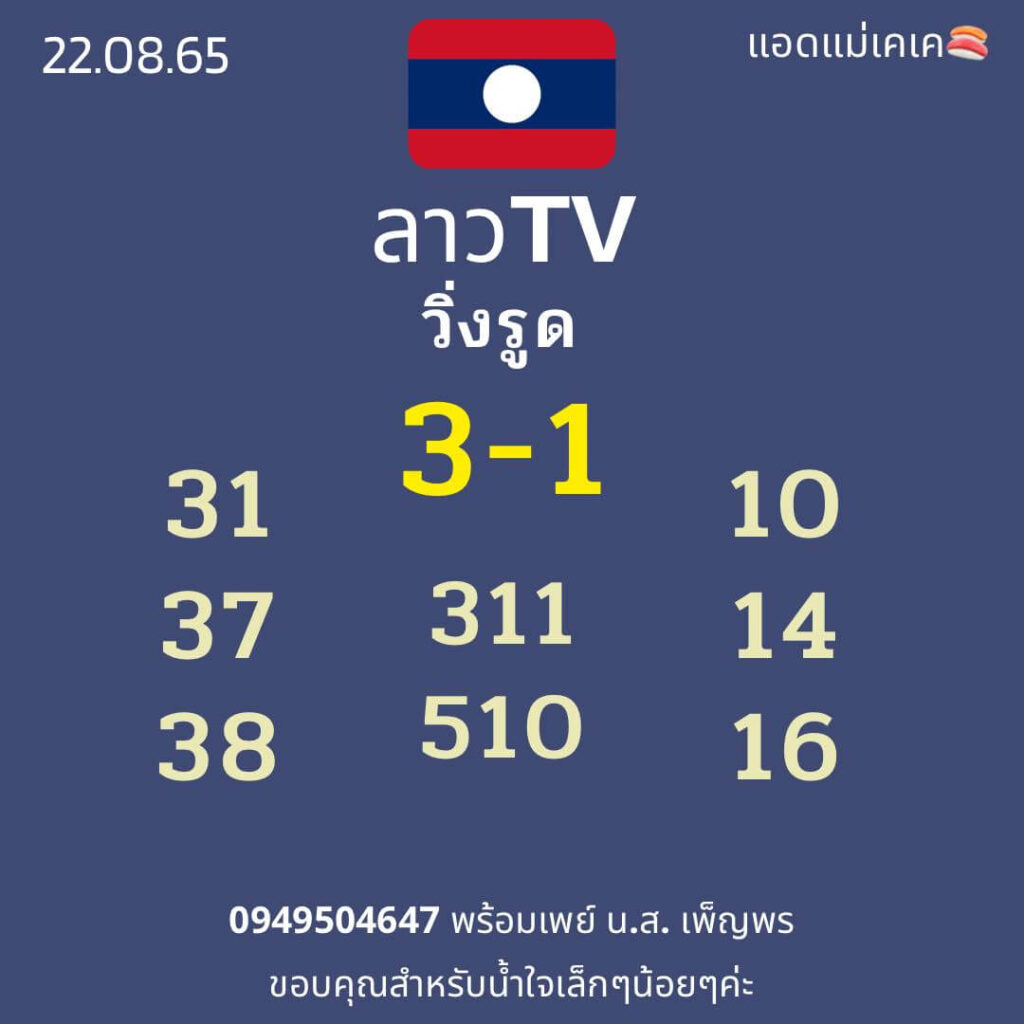 แนวทางหวยลาว 22/8/65 ชุดที่ 6