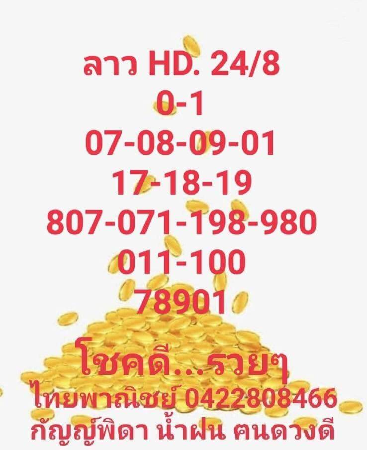 แนวทางหวยลาว 24/8/65 ชุดที่ 1