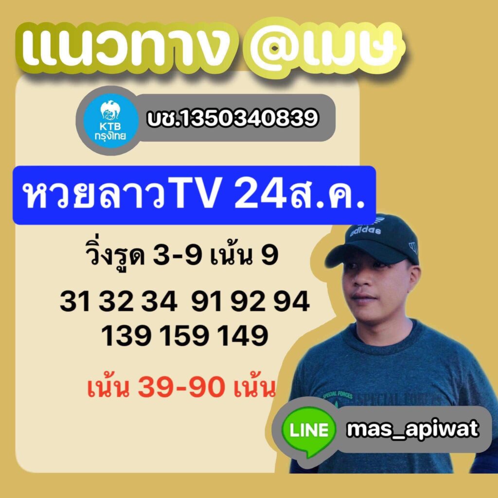 แนวทางหวยลาว 24/8/65 ชุดที่ 13