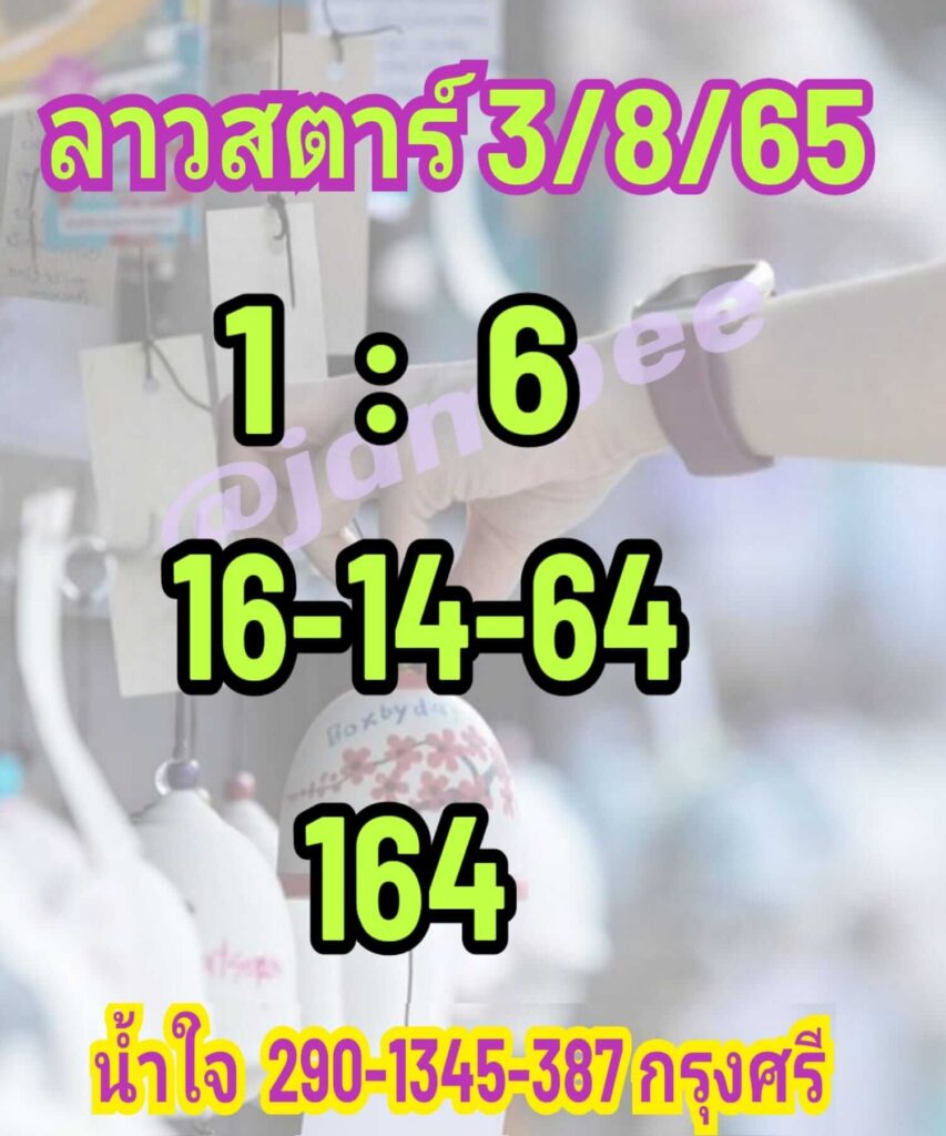 แนวทางหวยลาว 3/8/65 ชุดที่ 18