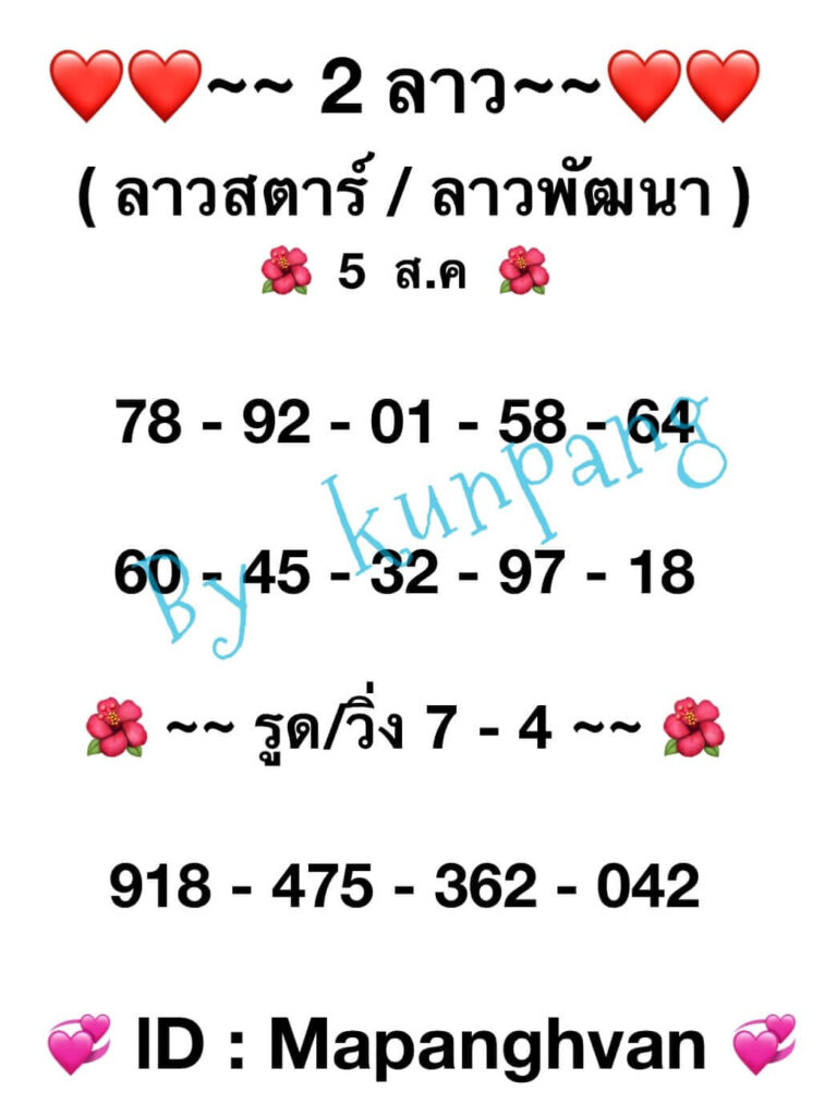 แนวทางหวยลาว 5/8/65 ชุดที่ 11