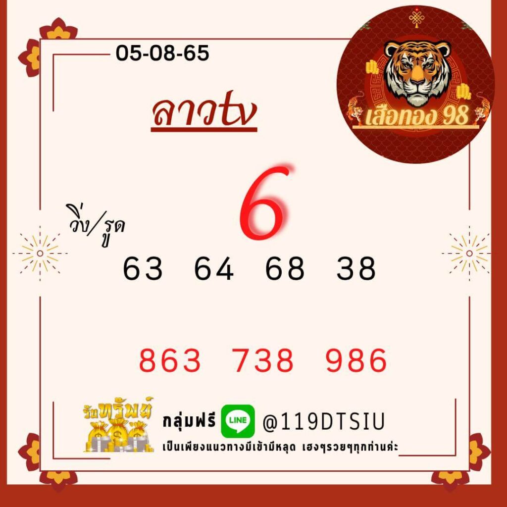 แนวทางหวยลาว 5/8/65 ชุดที่ 7