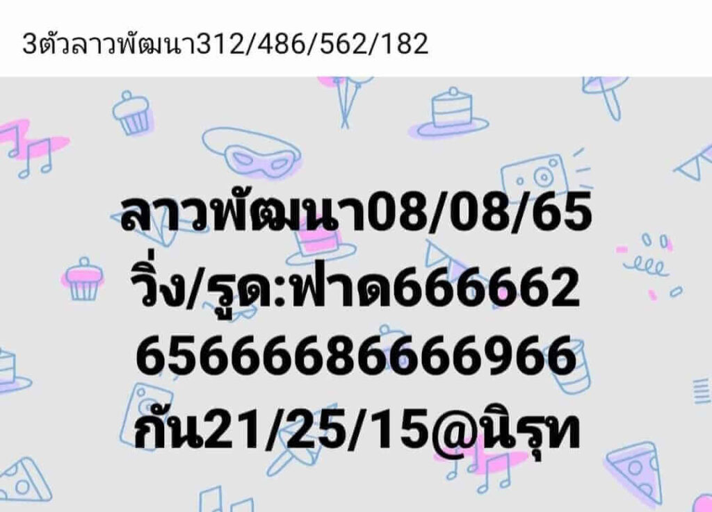 แนวทางหวยลาว 8/8/65 ชุดที่ 1