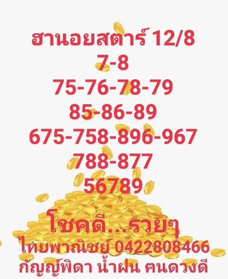 แนวทางหวยฮานอย 12/8/65 ชุดที่ 8