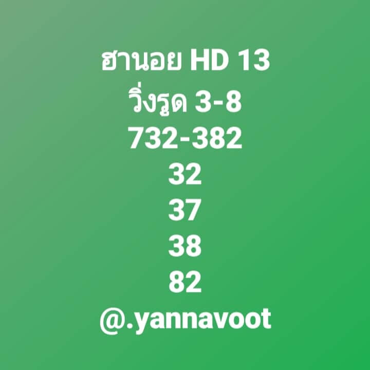 แนวทางหวยฮานอย 13/8/65 ชุดที่ 12