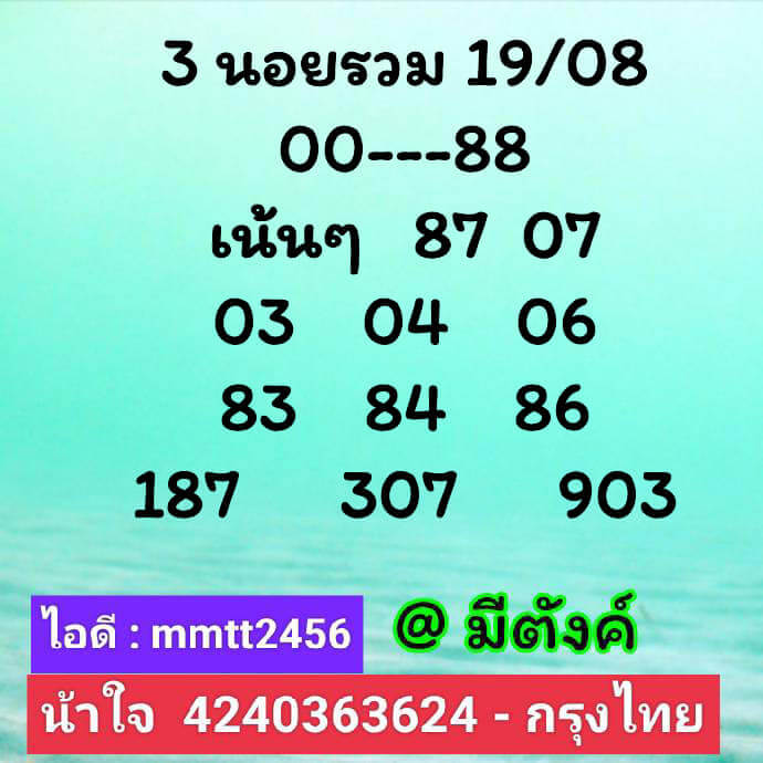 แนวทางหวยฮานอย 19/8/65 ชุดที่ 16