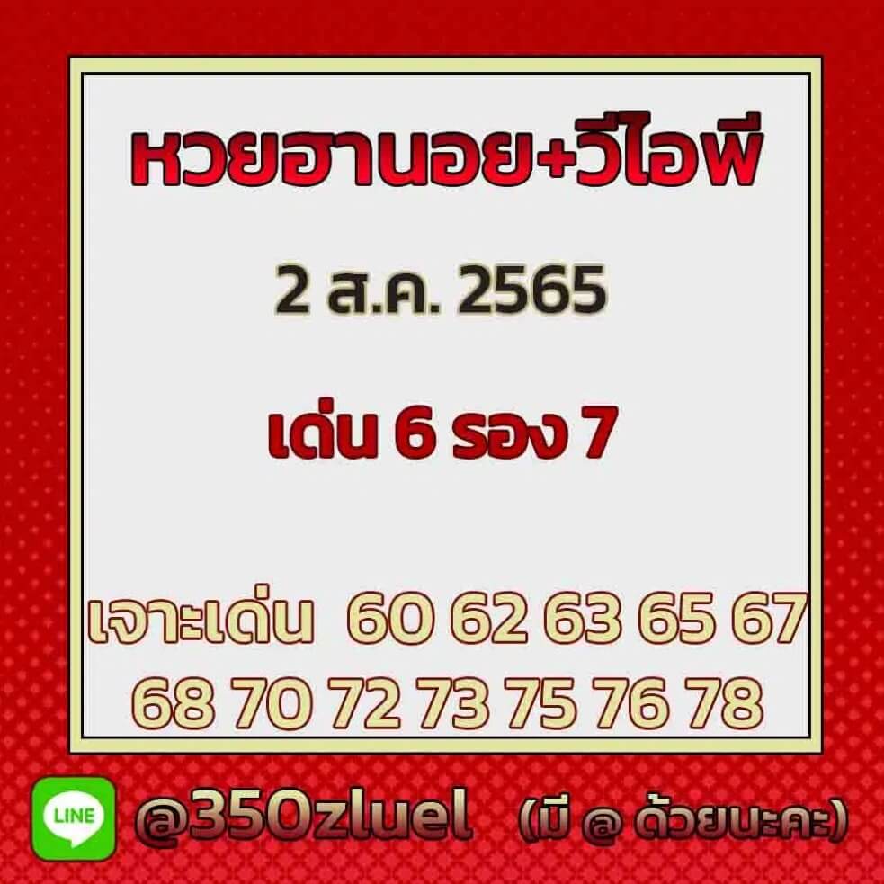 แนวทางหวยฮานอย 2/8/65 ชุดที่ 12