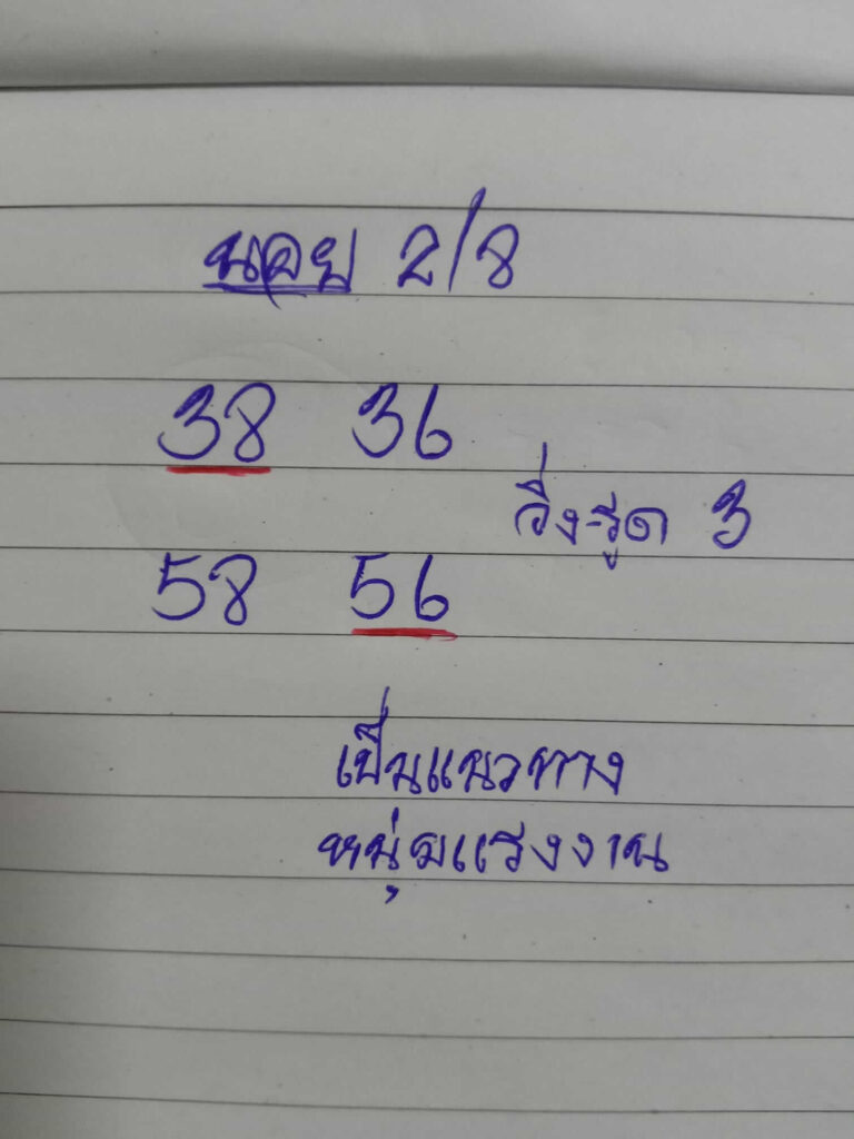 แนวทางหวยฮานอย 2/8/65 ชุดที่ 6