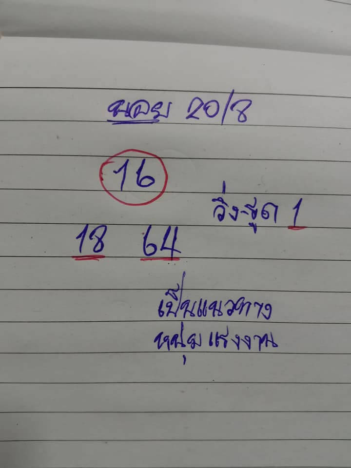 แนวทางหวยฮานอย 20/8/65 ชุดที่ 18