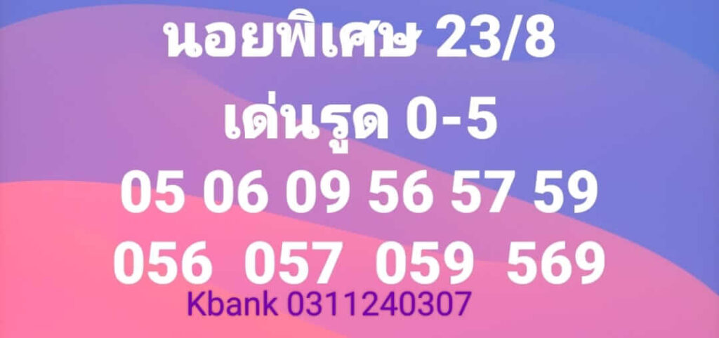 แนวทางหวยฮานอย 23/8/65 ชุดที่ 8