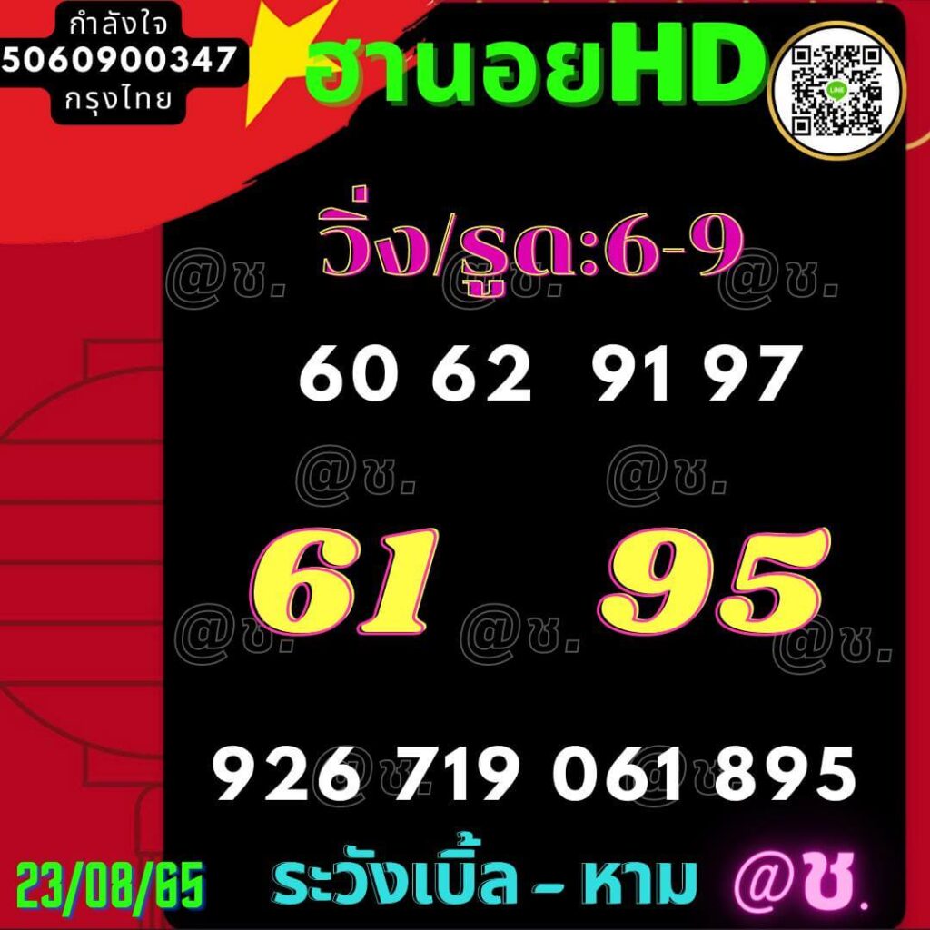 แนวทางหวยฮานอย 23/8/65 ชุดที่ 9