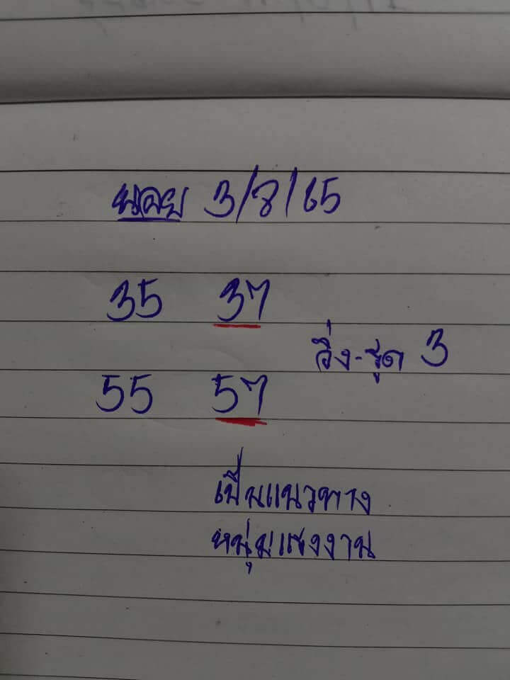 แนวทางหวยฮานอย 3/8/65 ชุดที่ 1