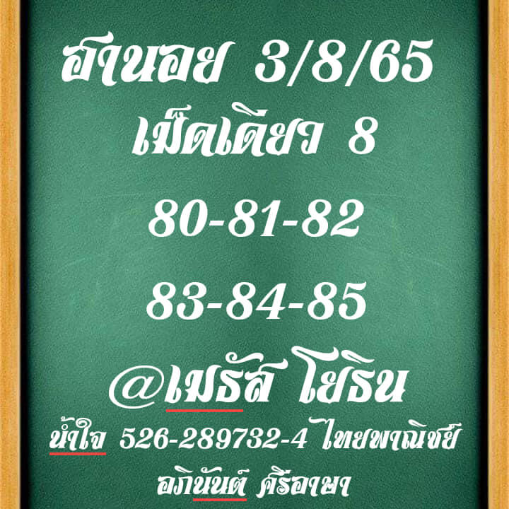 แนวทางหวยฮานอย 3/8/65 ชุดที่ 12