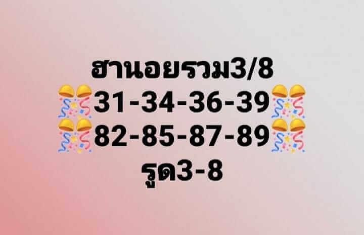 แนวทางหวยฮานอย 3/8/65 ชุดที่ 7