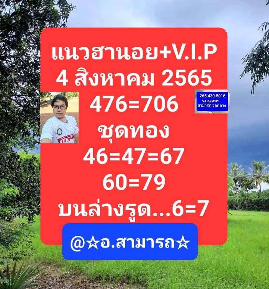 แนวทางหวยฮานอย 4/8/65 ชุดที่ 7