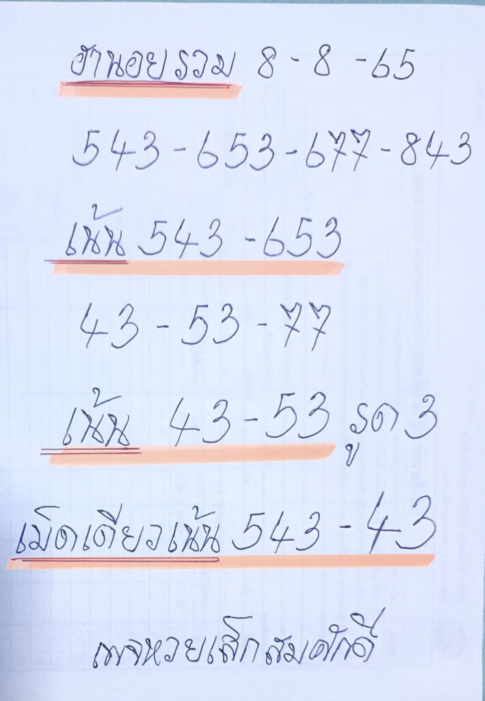 แนวทางหวยฮานอย 8/8/65 ชุดที่ 12