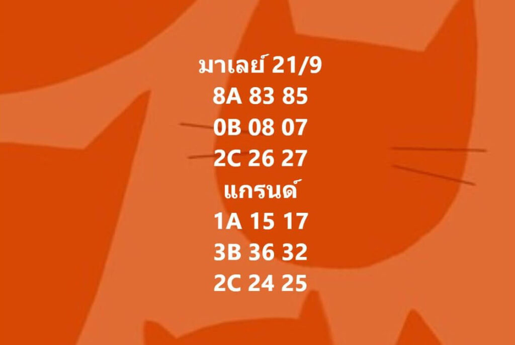 แนวทางหวยมาเลย์ 21/9/65 ชุดที่ 8