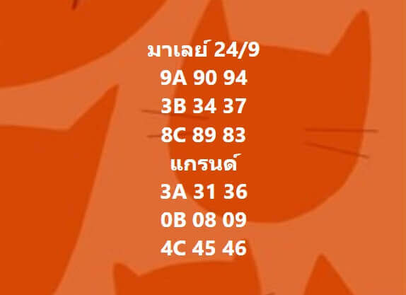 แนวทางหวยมาเลย์ 24/9/65 ชุดที่ 7