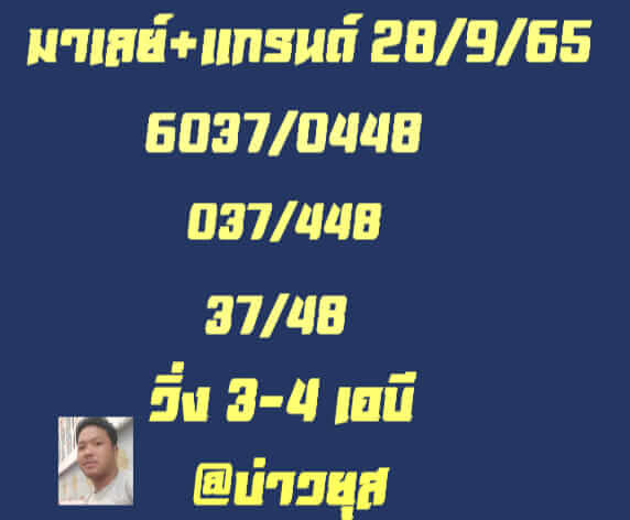 แนวทางหวยมาเลย์ 28/9/65 ชุดที่ 1