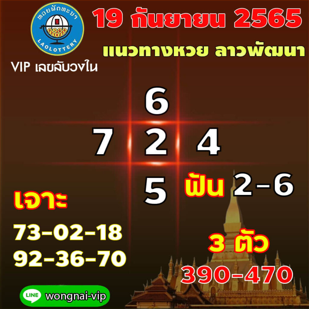 แนวทางหวยลาว 19/9/65 ชุดที่ 2