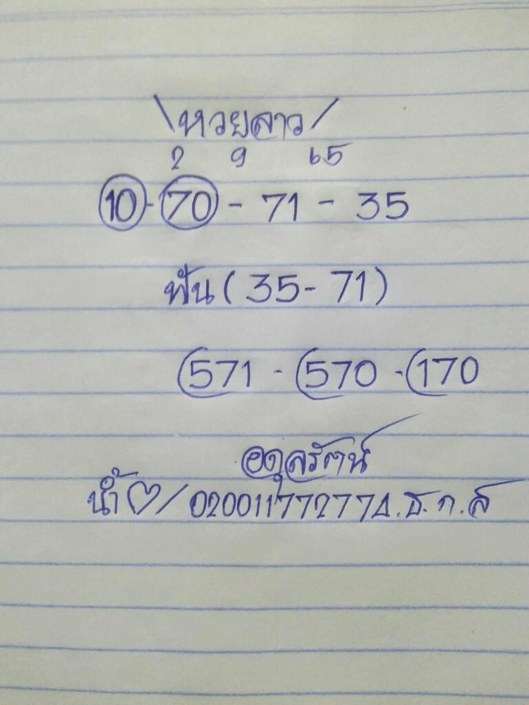 แนวทางหวยลาว 2/9/65 ชุดที่ 1