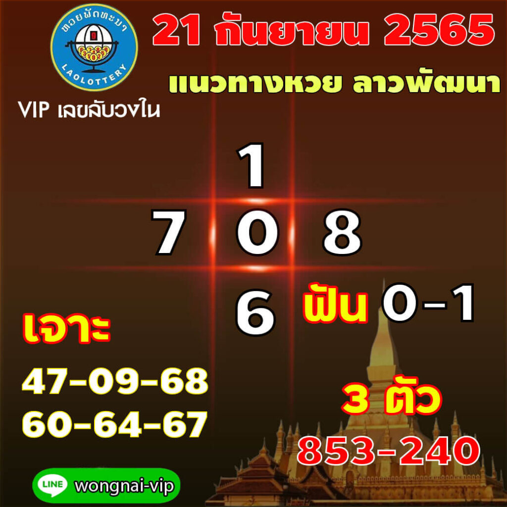 แนวทางหวยลาว 21/9/65 ชุดที่ 17