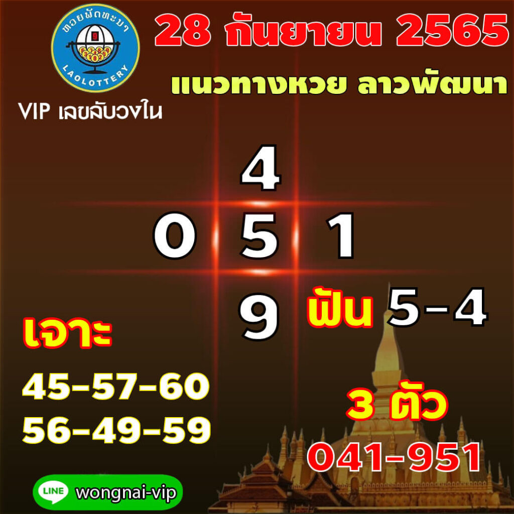 แนวทางหวยลาว 28/9/65 ชุดที่ 11