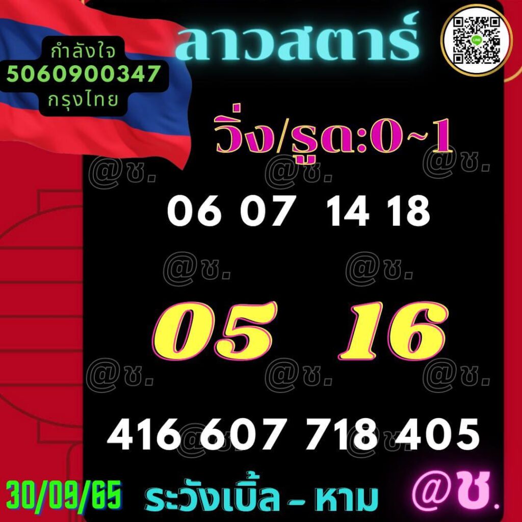 แนวทางหวยลาว 30/9/65 ชุดที่ 12