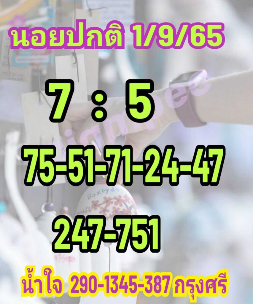 แนวทางหวยฮานอย 1/9/65 ชุดที่ 6