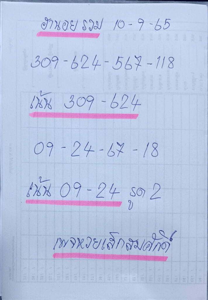 แนวทางหวยฮานอย 10/9/65 ชุดที่ 13