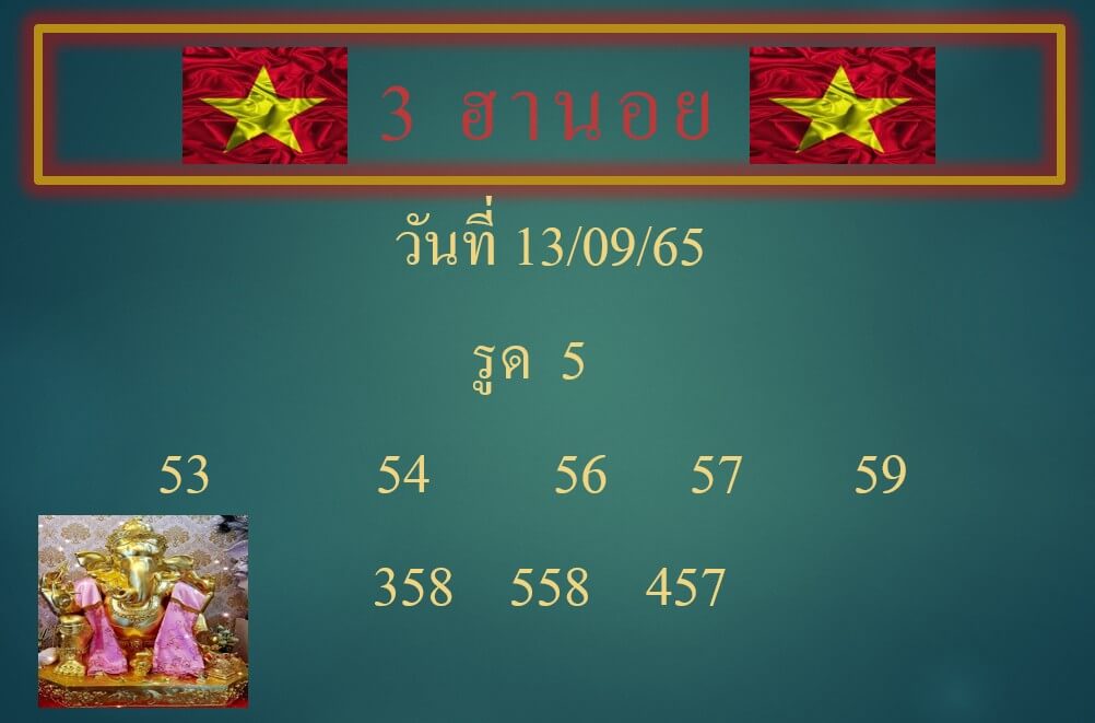 แนวทางหวยฮานอย 13/9/65 ชุดที่ 11