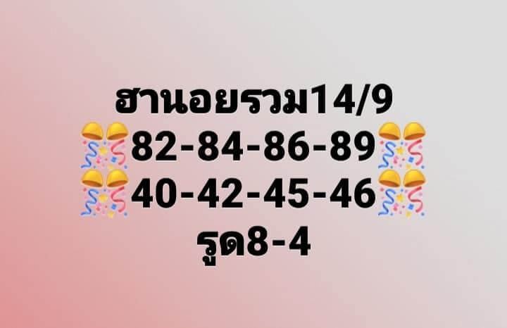 แนวทางหวยฮานอย 14/9/65 ชุดที่ 2