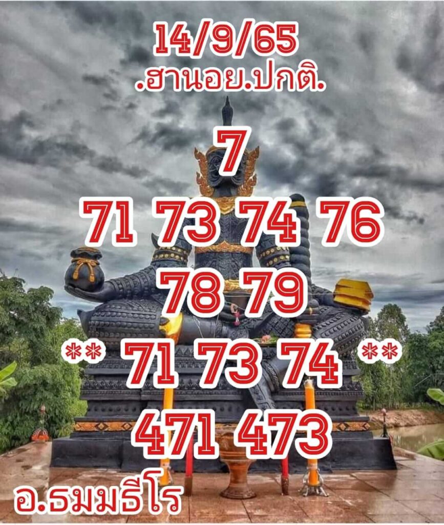 แนวทางหวยฮานอย 14/9/65 ชุดที่ 4