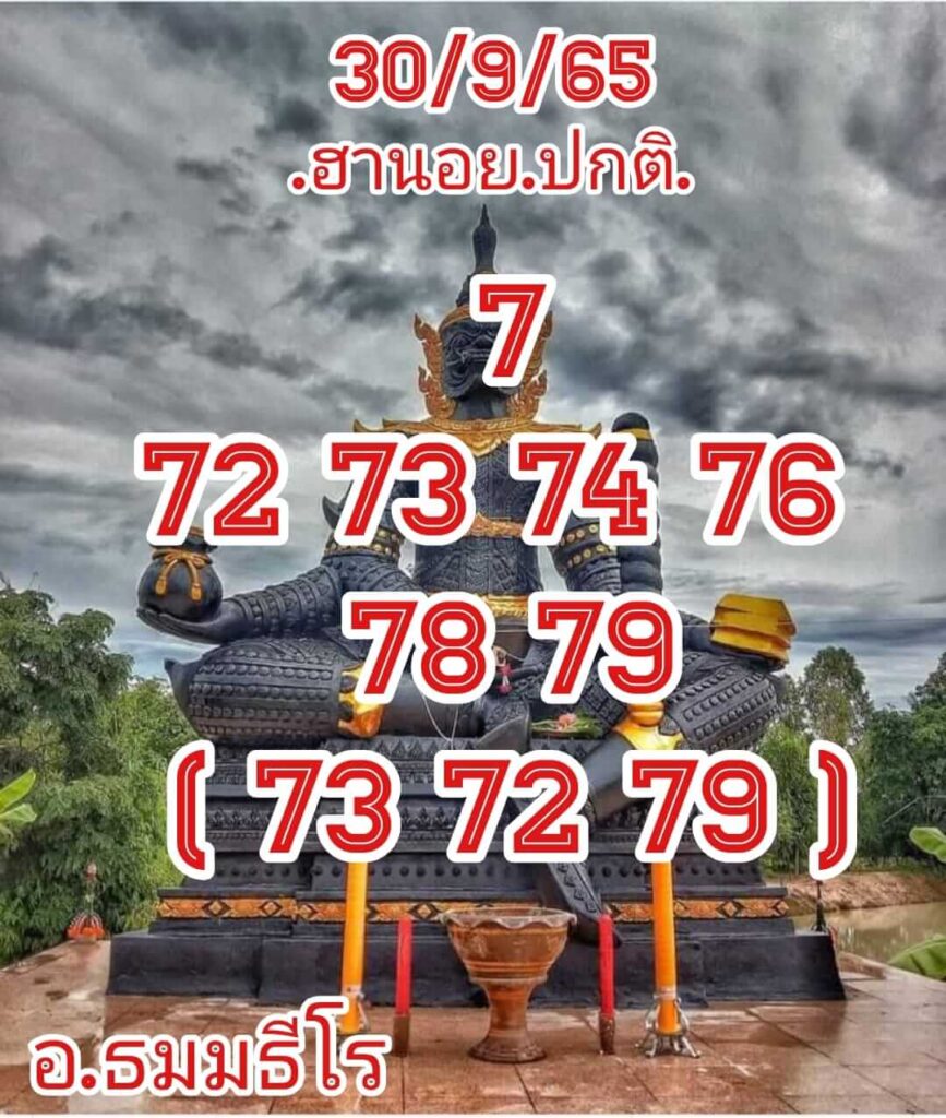 แนวทางหวยฮานอย 30/9/65 ชุดที่ 6