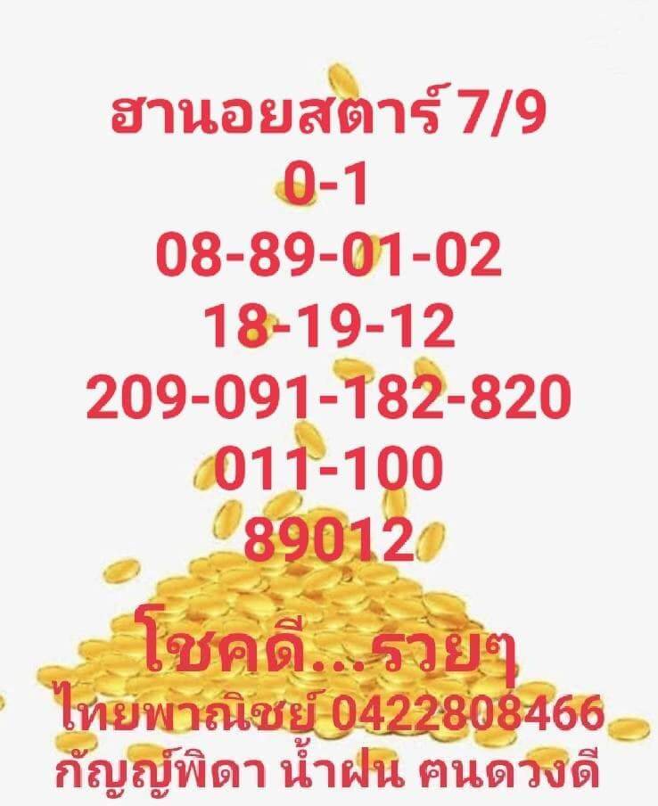 แนวทางหวยฮานอย 7/9/65 ชุดที่ 7