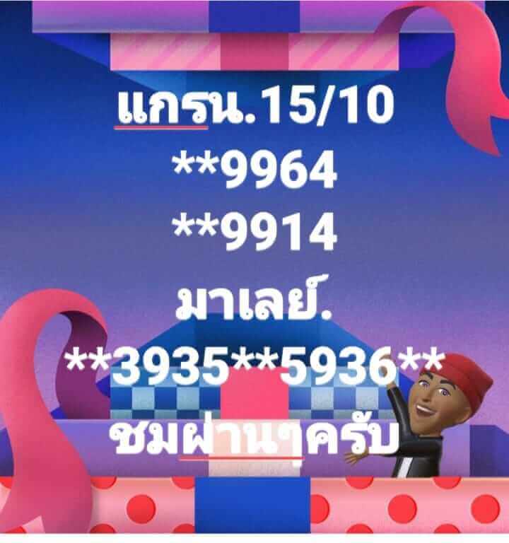 แนวทางหวยมาเลย์ 15/10/65 ชุดที่ 9