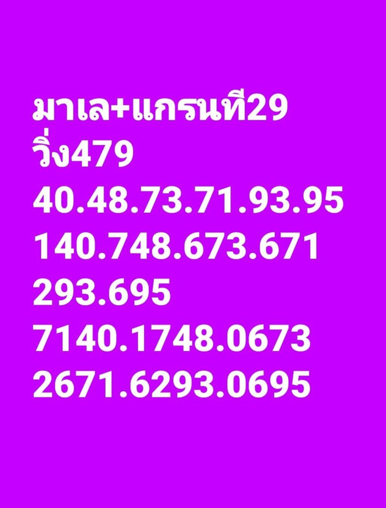 แนวทางหวยมาเลย์ 29/10/65 ชุดที่ 7