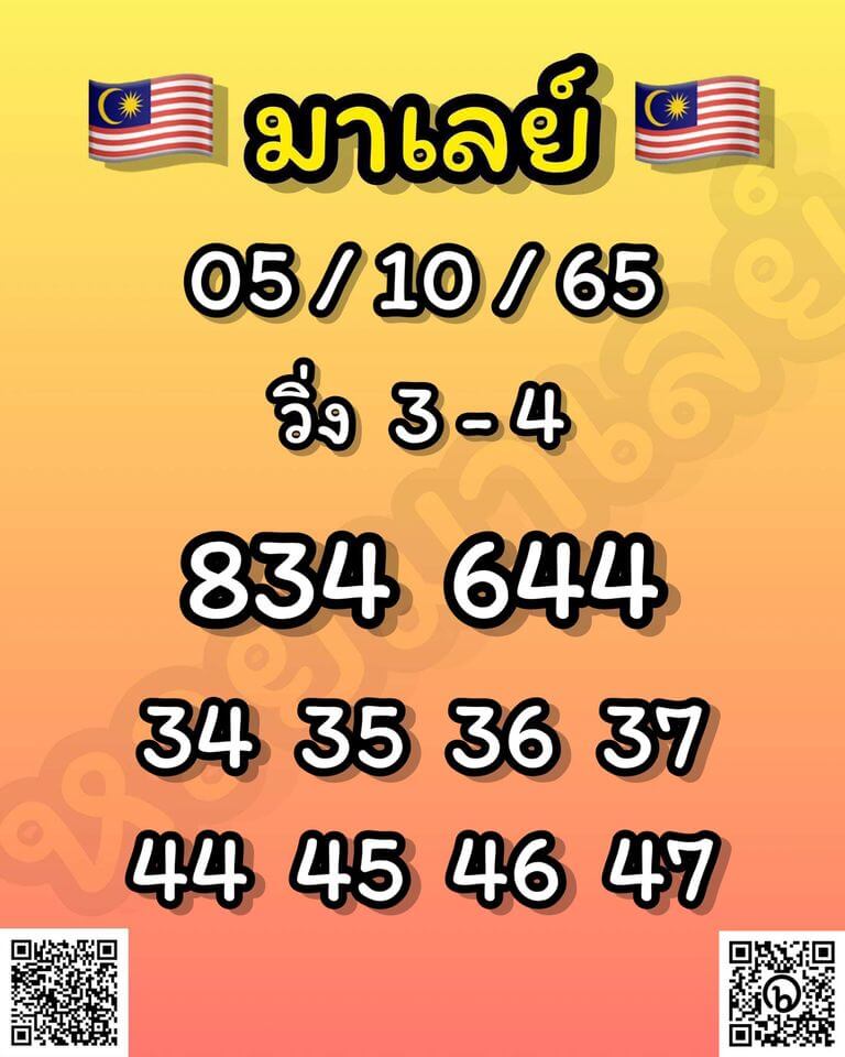 แนวทางหวยมาเลย์ 5/10/65 ชุดที่ 5