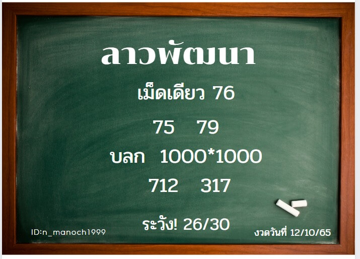 แนวทางหวยลาว 12/10/65 ชุดที่ 14