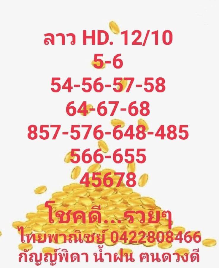 แนวทางหวยลาว 12/10/65 ชุดที่ 3