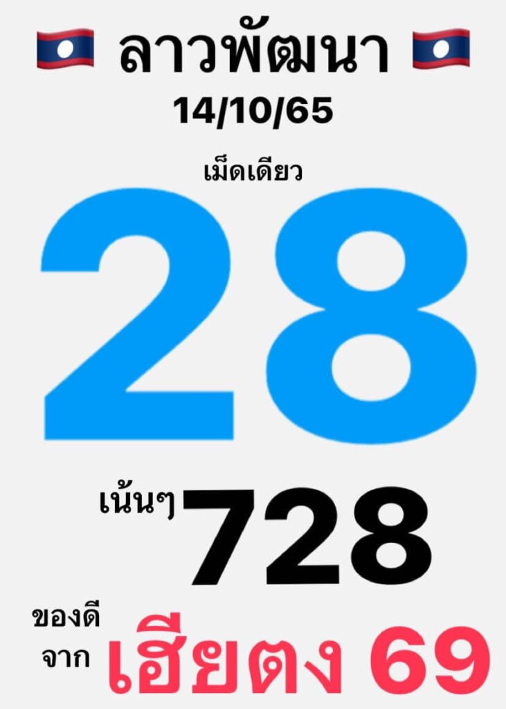 แนวทางหวยลาว 14/10/65 ชุดที่ 7