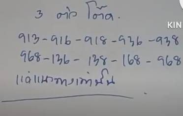 แนวทางหวยลาว 17/10/65 ชุดที่ 3