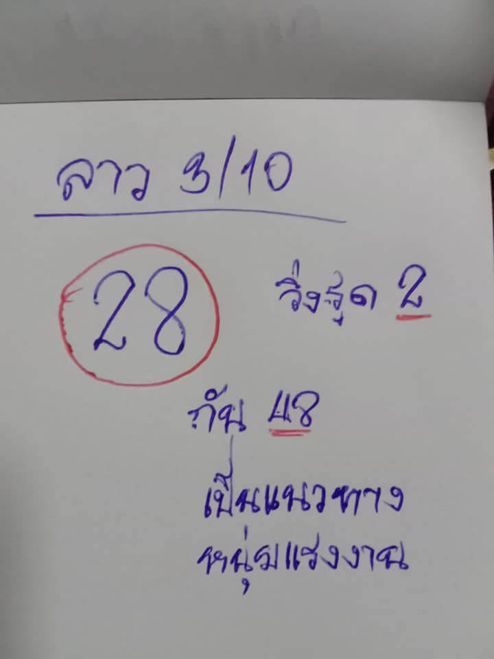 แนวทางหวยลาว 3/10/65 ชุดที่ 14