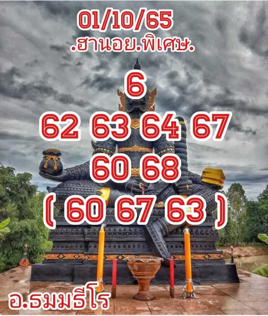 แนวทางหวยฮานอย 1/10/65 ชุดที่ 8