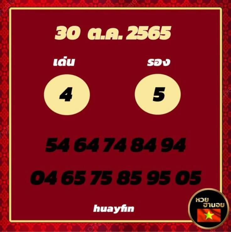 แนวทางหวยฮานอย 30/10/65 ชุดที่ 9