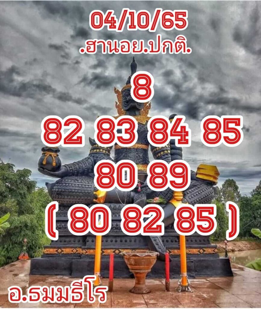 แนวทางหวยฮานอย 4/10/65 ชุดที่ 10