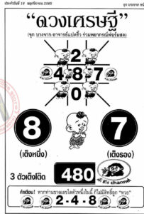หวยดวงเศรษฐี 16/11/65